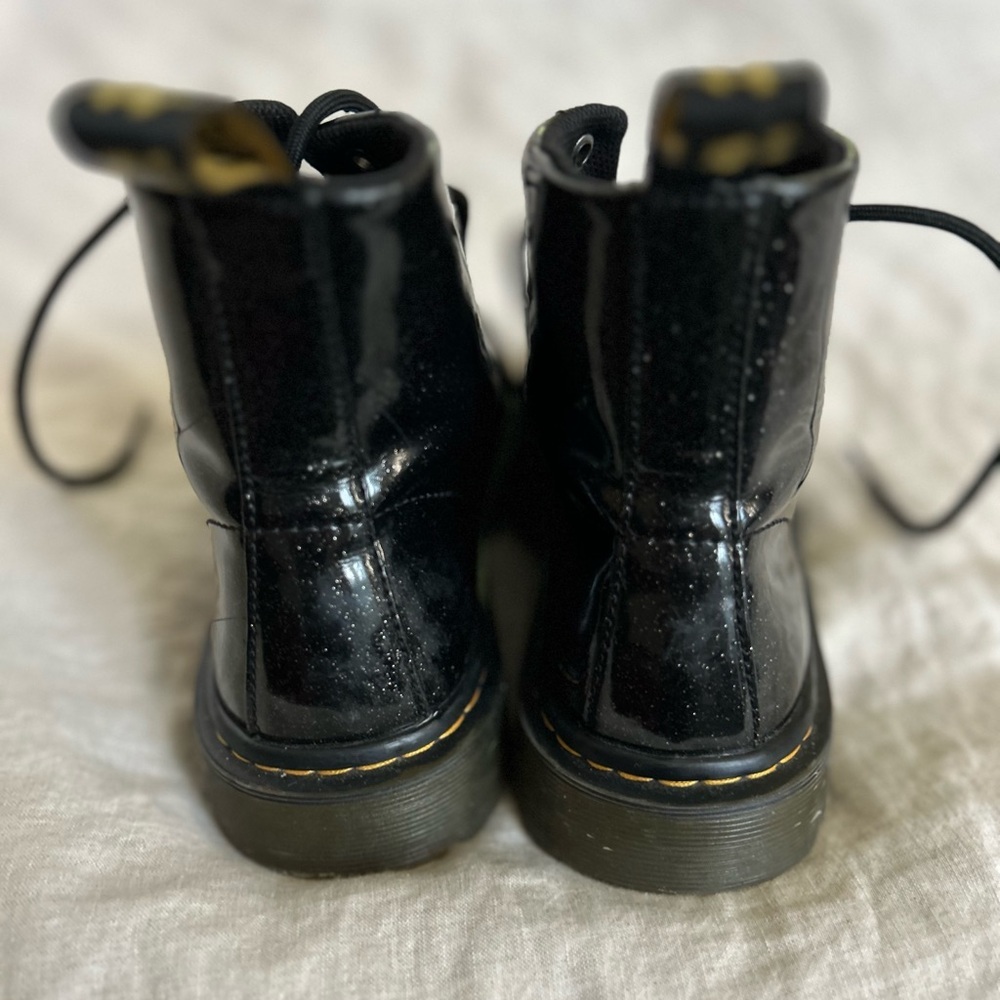 Dr. Martens Luan Sparkle Black Combat Boots size 6 - Picture 5 of 9
